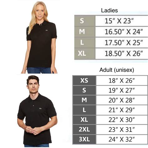 lacoste polo shirts size guide.